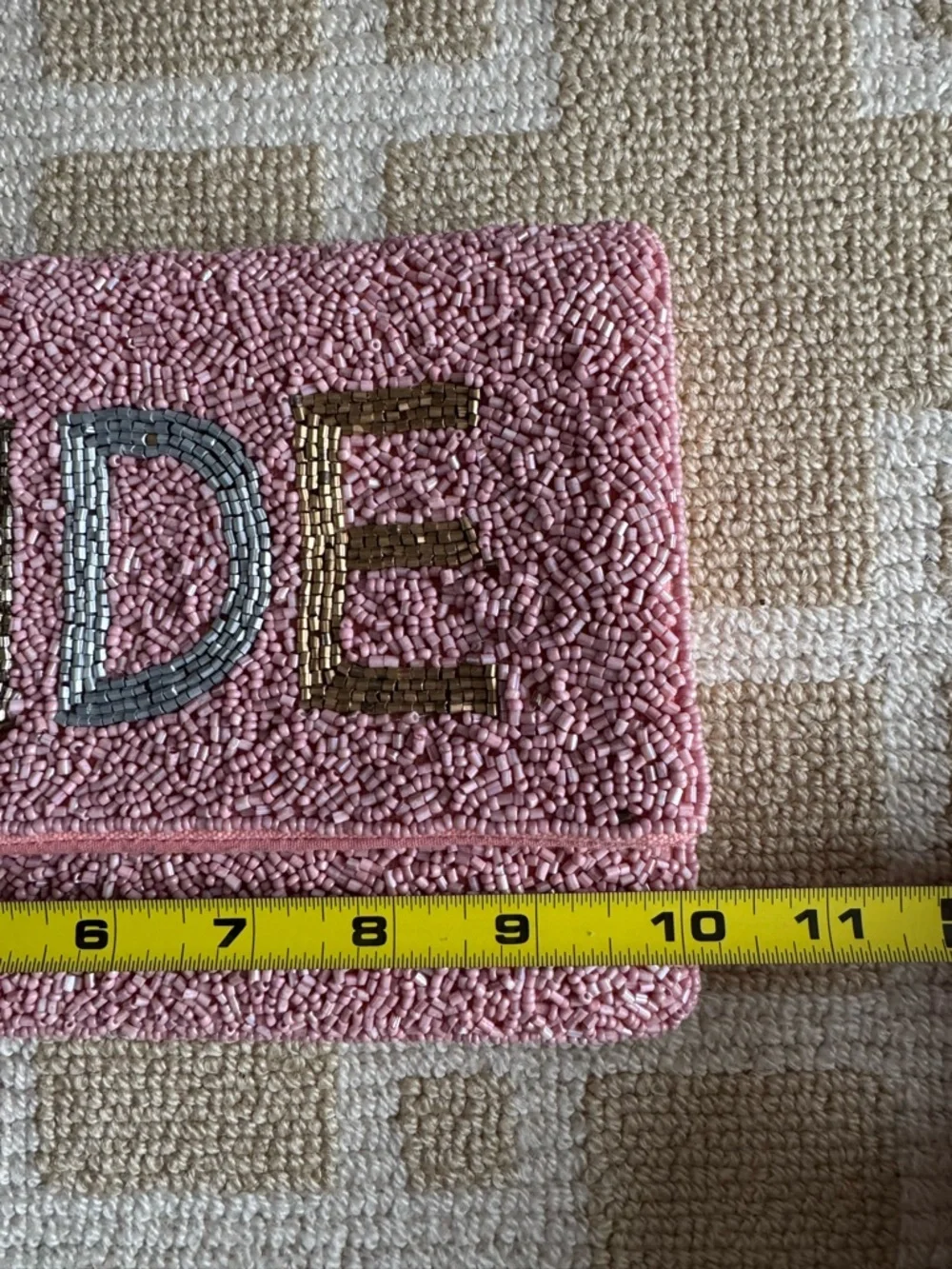 Beaded Bride Clutch Pink Envelope Bridal Wedding Party Bag - Picture 9 of 9